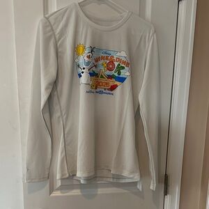 RunDisney White Long Sleeve Tee with Colorful Graphic